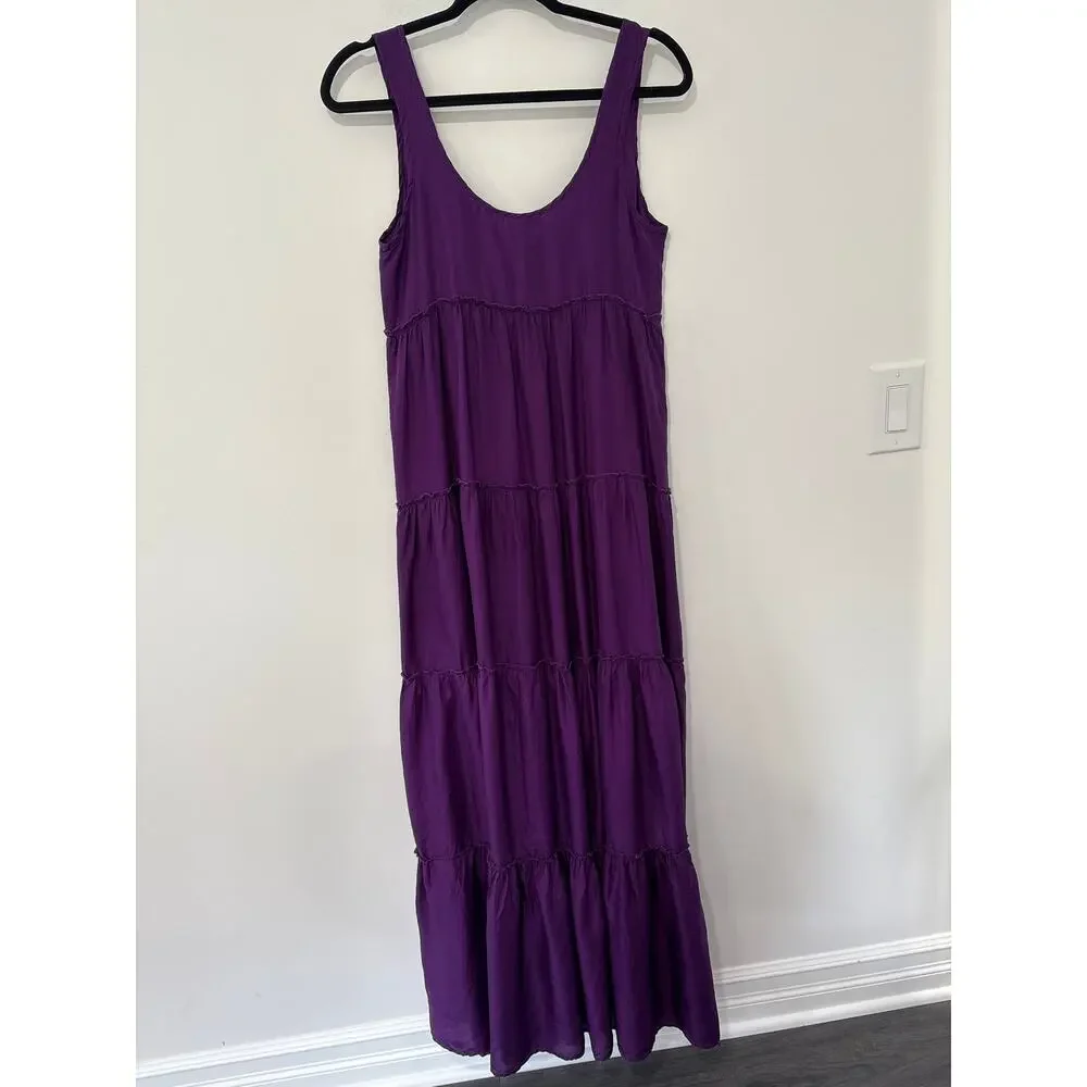 Calypso St Barth Silk Tank Maxi Dress Purple Size XS